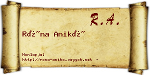 Róna Anikó névjegykártya