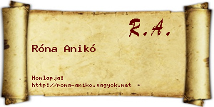 Róna Anikó névjegykártya